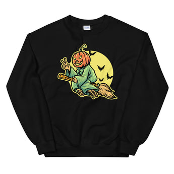 Pumpkin Riding Broomstick